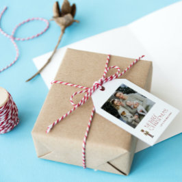 Moderne Nutcracker Frohe Weihnachts-Foto Typografi Geschenkanhänger