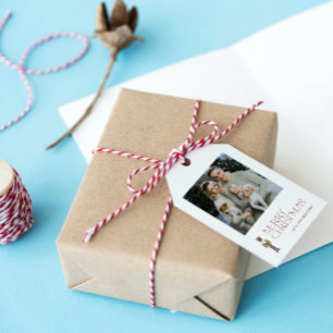 Moderne Nutcracker Frohe Weihnachts-Foto Typografi Geschenkanhänger