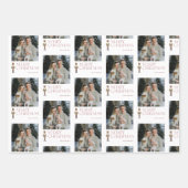 Moderne Nutcracker Frohe Weihnachts-Foto Typografi Geschenkpapier Set (Vorderseite)