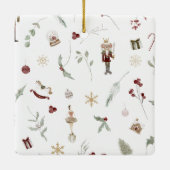 Moderne Nutcracker Frohe Weihnachts-Foto Typografi Keramikornament (Rückseite)