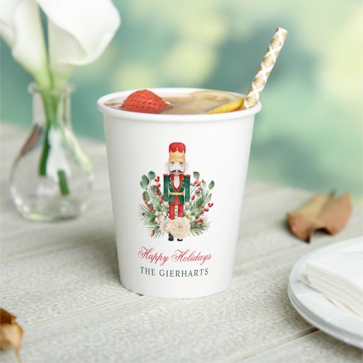 Moderne Nutcracker Happy Holidays Custom Christmas Pappbecher (In Situ)