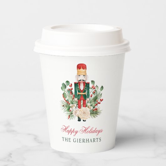 Moderne Nutcracker Happy Holidays Custom Christmas Pappbecher (Vorderseite)