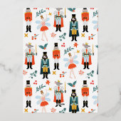 Moderne Nutcracker Weihnachtsdusche Minimalistisch Folieneinladung (Rückseite)