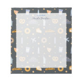 Moderne NYC Icons Muster Dunkelgrau Name Notizblock (Vorderseite)
