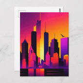 Moderne NYC Skyline Graphic Postkarte (Vorne/Hinten)