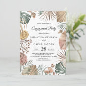 Moderne Oase Aquarell Blume & Blätter Rahmen Einladung (Stehend Vorderseite)