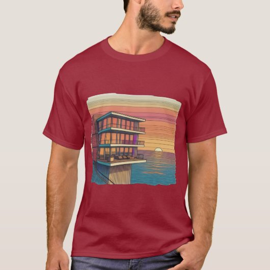 Moderne Oase: Luxus Sunset T-Shirt (Vorderseite)