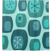 Moderne Oblongs Türkis Duschvorhang (Vorderseite)