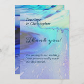 Moderne Ocean Water Blue Abstrakt Beach Hochzeit Dankeskarte (Vorne/Hinten)