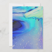 Moderne Ocean Water Blue Abstrakt Beach Hochzeit Einladung (Rückseite)