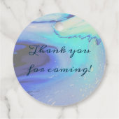 Moderne Ocean Water Blue Abstrakt Beach Hochzeit Geschenkanhänger (Rückseite)