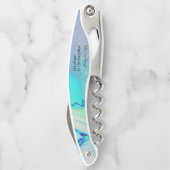 Moderne Ocean Water Blue Abstrakt Beach Hochzeit Kellnermesser (Rückseite)