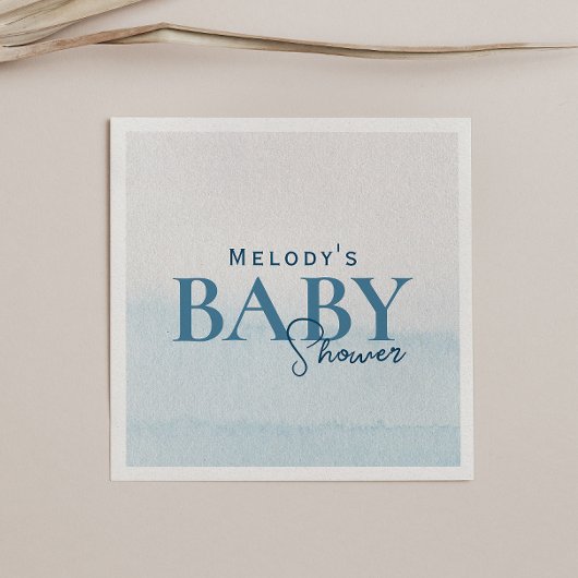 Moderne Ocean Watercolor Babydusche Napkins Serviette