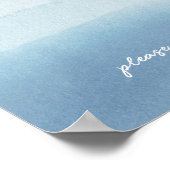 Moderne Ocean Watercolor Babydusche - Zeichen Poster (Ecke)