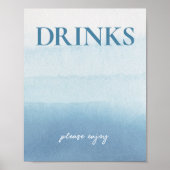 Moderne Ocean Watercolor Babydusche - Zeichen Poster (Vorne)