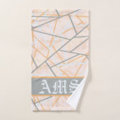 Moderne Ocker- und Gray Geometric Lines Badhandtuch Set (Handtuch)