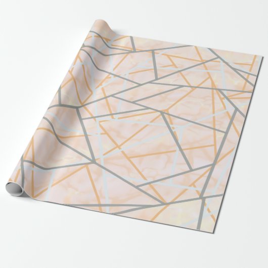 Moderne Ocker- und Gray Geometric Lines Geschenkpapier (Ungerollt)