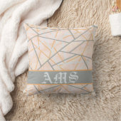 Moderne Ocker- und Gray Geometric Lines Kissen (Decke)