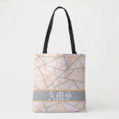 Moderne Ocker- und Gray Geometric Lines Tasche (Vorderseite)