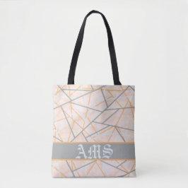 Moderne Ocker- und Gray Geometric Lines Tasche