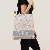 Moderne Ocker- und Gray Geometric Lines Tasche (Von Nahem)