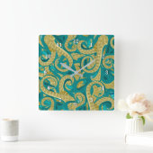 Moderne Octopus Art Wall Clock - Malerei Quadratische Wanduhr (Zuhause)