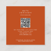 Moderne Octopus Coast QR Code Social Media Quadratische Visitenkarte (Rückseite)