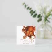 Moderne Octopus Coast QR Code Social Media Quadratische Visitenkarte (Stehend Vorderseite)