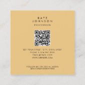 Moderne Octopus Coast QR Code Social Media Quadratische Visitenkarte (Rückseite)
