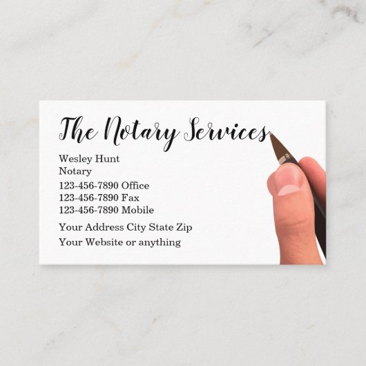 Moderne öffentliche Notare Visitenkarte (Vorderseite)
