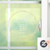 Moderne Öffnungszeiten Eleganter Goldrausch Fensteraufkleber (Zuhause)