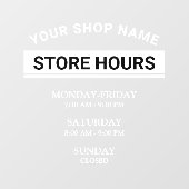 Moderne Öffnungszeiten Elegantes Skript Kleines Un Fensteraufkleber (Blatt)