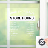 Moderne Öffnungszeiten Elegantes Skript Kleines Un Fensteraufkleber (Zuhause)