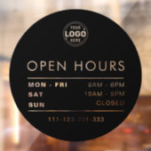 Moderne Öffnungszeiten mit Logo Fensteraufkleber (Blatt 2)
