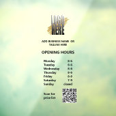 Moderne Öffnungszeiten mit QR-Code-Business-Logo Fensteraufkleber (Blatt 3)
