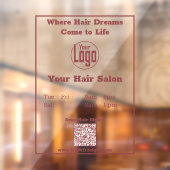 Moderne Öffnungszeiten QR-Code Salon Fensteraufkleber (Blatt 2)