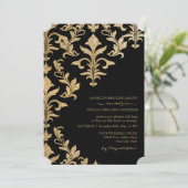 Moderne Offset Damask Hochzeitseinladungen Imitate Einladung (Stehend Vorderseite)