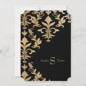 Moderne Offset Damask Hochzeitseinladungen Imitate Einladung (Rückseite)