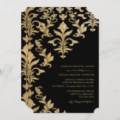 Moderne Offset Damask Hochzeitseinladungen Imitate Einladung (Vorne/Hinten)