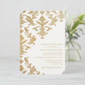 Moderne Offset Damask Hochzeitseinladungen Imitate Einladung (Stehend Vorderseite)