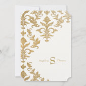 Moderne Offset Damask Hochzeitseinladungen Imitate Einladung (Rückseite)