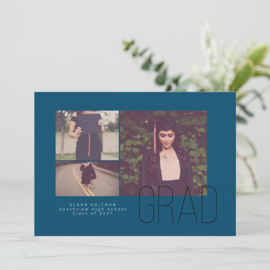 Moderne Offset Trio Abschluss Ankündigung (Stehend Vorderseite)