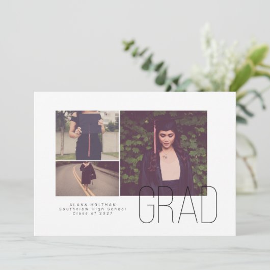 Moderne Offset Trio Abschluss Ankündigung (Stehend Vorderseite)