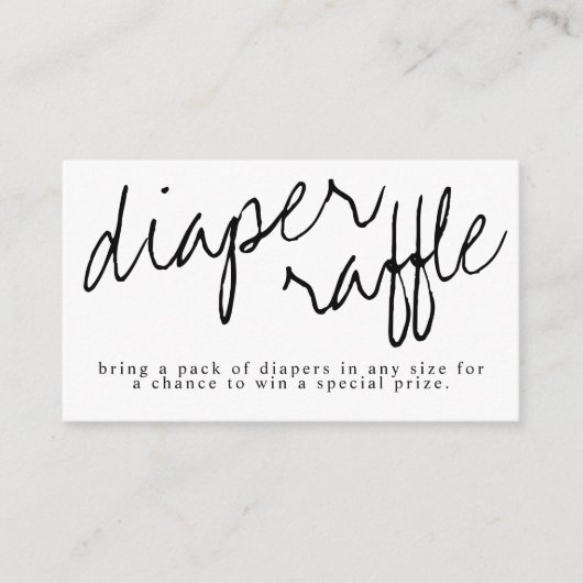 Moderne Oh Baby Black and White Windaper Raffekart Begleitkarte (Vorderseite)