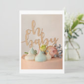 Moderne Oh Baby Dusche Einladung mit Pastelkuchen (Stehend Vorderseite)