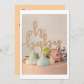 Moderne Oh Baby Dusche Einladung mit Pastelkuchen (Vorne/Hinten)
