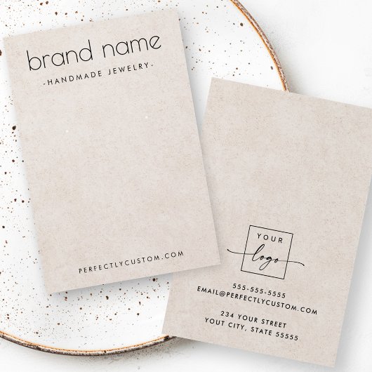 Moderne Ohrring-Grafikkarte mit hellbrauner Textur