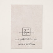 Moderne Ohrring-Grafikkarte mit hellbrauner Textur (Rückseite)