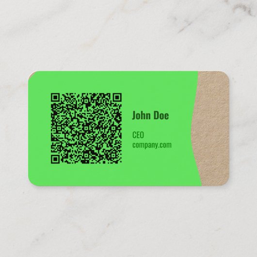 Moderne Öko-freundliche Visitenkarte mit QR-Code (Rückseite)