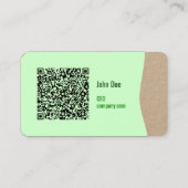 Moderne Öko-freundliche Visitenkarte mit QR-Code (Rückseite)